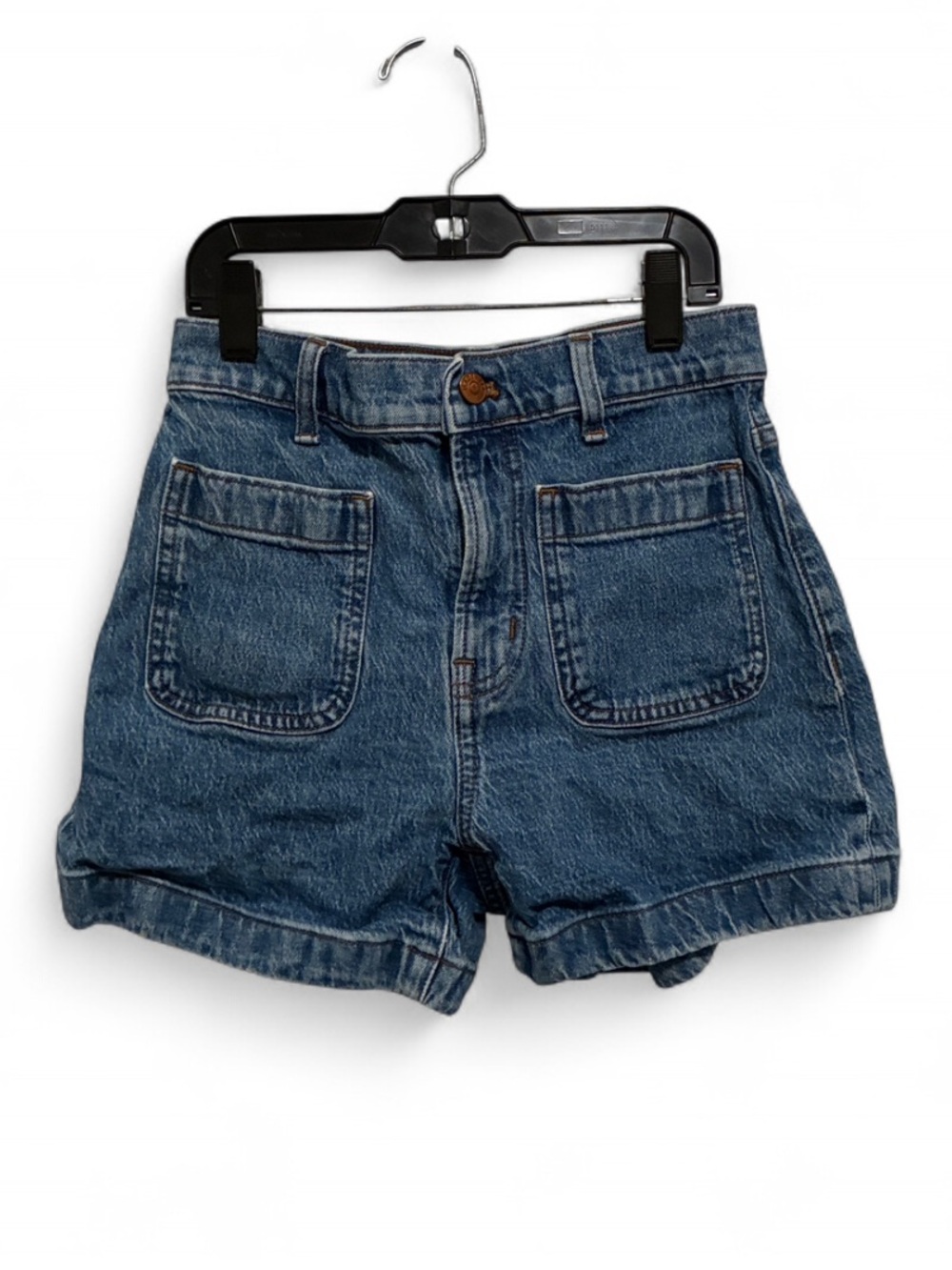 Madewell Blue High-Rise Denim Patch-Pocket Shorts